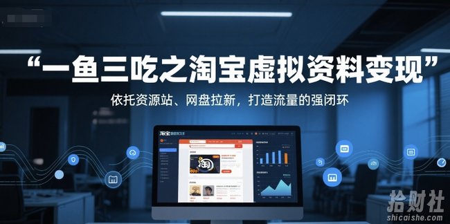 一鱼三吃之淘宝虚拟资料变现，依托资源站、网盘拉新，打造流量的强闭环
