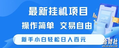 最新挂G项目，操作简单，交易自由，新手小白轻松日入100+【揭秘】