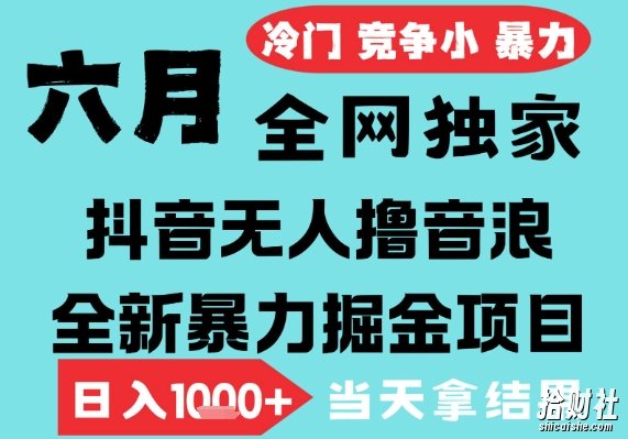 2025年6月高爆抖音无人直播最新撸音浪掘金项目,无脑日入1k+,低门槛小白可做,可矩阵放大【揭秘】