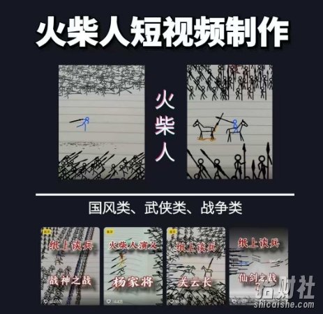 火柴人短视频-纸上谈兵,独一无二的视频展示风格,国风,战争动画,短视频差异化新赛道