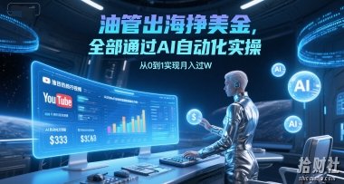 油管出海挣美金，全部通过AI自动化实操，从0到1实现月入过W