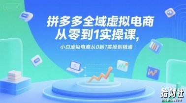 拼多多全域虚拟电商从零到1实操课，小白虚拟电商从0到1实操到精通