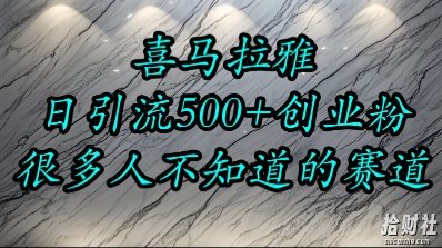 喜马拉雅,小而精的流量赛道,日进500+精准创业粉