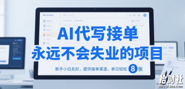 AI代写接单,永远不会失业的项目,新手小白友好,提供接单渠道,单日轻松 8张【揭秘】