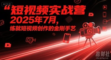 短视频实战营2025年7月，练就短视频创作的金刚手艺