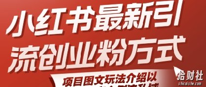 小红书最新引流创业粉方式，项目图文玩法介绍以及如何安全倒流私域
