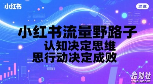 小红书流量野路子,认知决定思维,思维决定行动,行动决定成败
