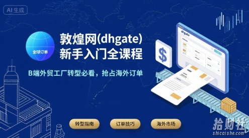敦煌网(dhgate)新手入门全课程,B端外贸工厂转型必看,抢占海外订单