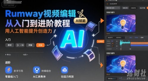 Runway视频编辑从入门到进阶教程，用人工智能提升创造力