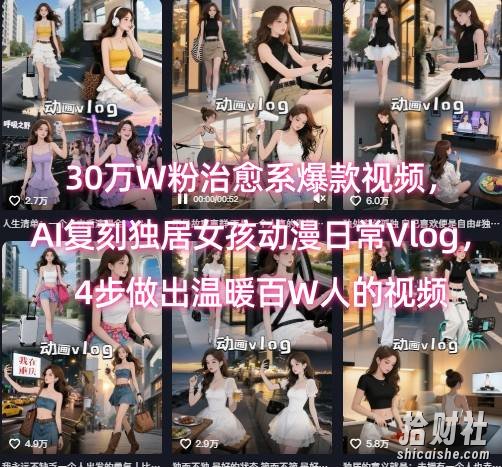 30万W粉治愈系爆款视频,AI复刻独居女孩动漫日常Vlog,4步做出温暖百W人的视频