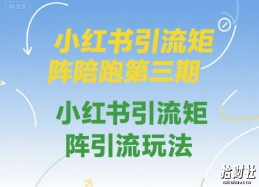 小红书引流矩阵陪跑第三期,小红书引流矩阵引流玩法
