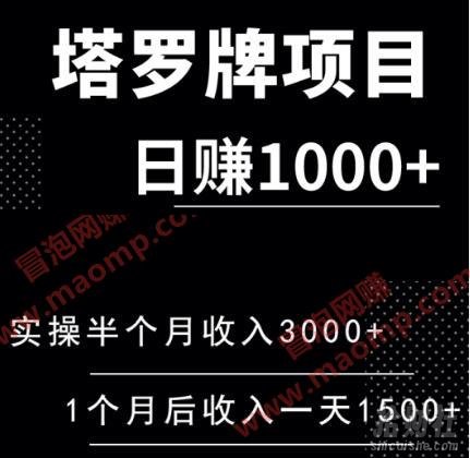 塔罗牌日赚1000+项目,勇哥实操半个月收入3000+,一个月后收入稳定在一天1500+(全套课程)