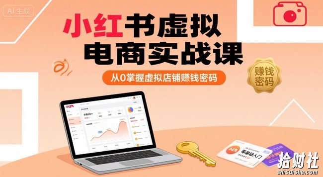 小红书虚拟电商实战课,从0掌握虚拟店铺賺米密码(更新)