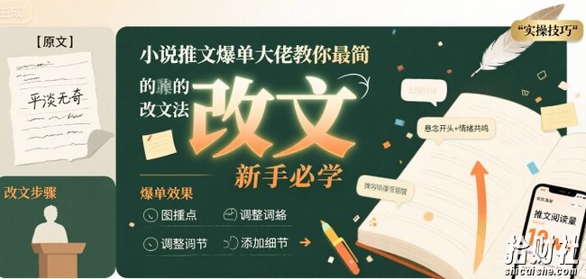 小说推文爆单大佬教你最简单的改文方法实操课，新手必学