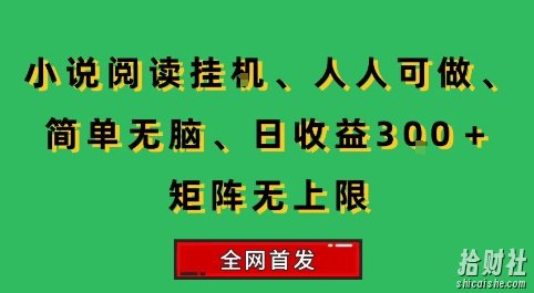 小说挂G阅读，人人可做，简单无脑，一天收益3张+矩阵无限上，全网首发【揭秘】