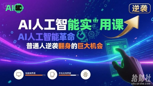 AI人工智能实用课,AI人工智能革命是我们普通人逆袭翻身的巨大机会