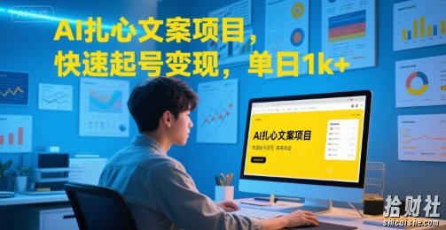 AI扎心文案项目，快速起号变现，单日1k+