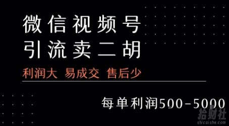 视频号卖二胡教程,利润大 易成交 售后少,一单利润5张+