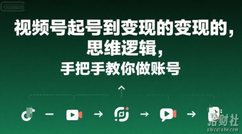 视频号起号到变现的思维逻辑，手把手教你做账号