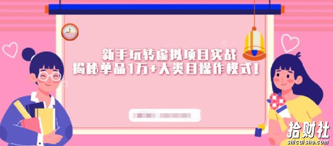 新手玩转虚拟项目实战，揭秘单品1万+大类目操作模式【视频课程】