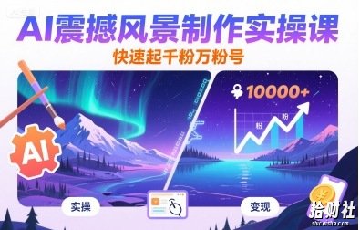 AI震撼风景制作实操课，快速起千粉万粉号