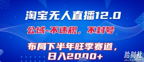 淘宝无人直播12.0,不封号,不违规,布局下半年旺季赛道,日入1k+(独家技术)【揭秘】