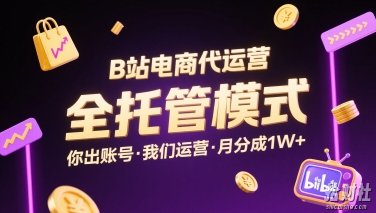 B站电商代运营,全托管模式,你出账号,我们来运营,每月分成1W+【揭秘】
