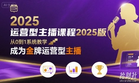 运营型主播课程2025版,从0到1教你成为金牌运营型主播
