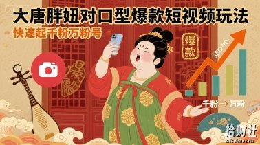 大唐胖妞对口型爆款短视频玩法，快速起千粉万粉号