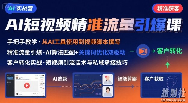 AI+短视频引爆精准客户实战营,手把手教你引爆Ai短视频精准流量