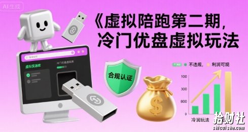 虚拟陪跑第二期,冷门优盘虚拟玩法,不违规,利润可观