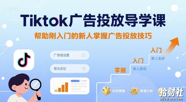 Tiktok广告投放导学课,帮助刚入门的新人掌握广告投放技巧