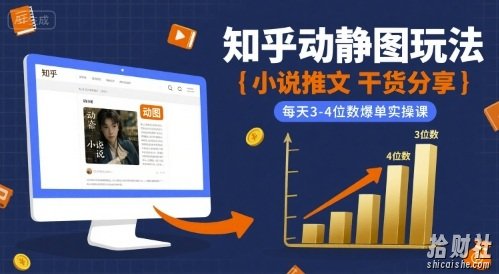 小说推文干货分享之知乎动静图玩法,每天3-4位数爆单实操课