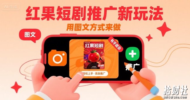 红果短剧推广新玩法，用图文方式来做，有手就会
