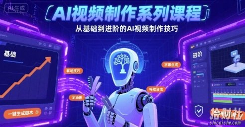 AI视频制作系列课程，从基础到进阶的AI视频制作技巧全涵盖