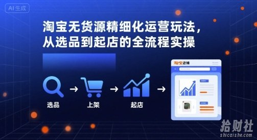 淘宝无货源精细化运营玩法，从选品到起店的全流程实操