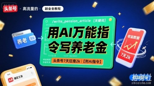 用AI万能指令写养老金,头条号7天狂撸2k【附AI指令】