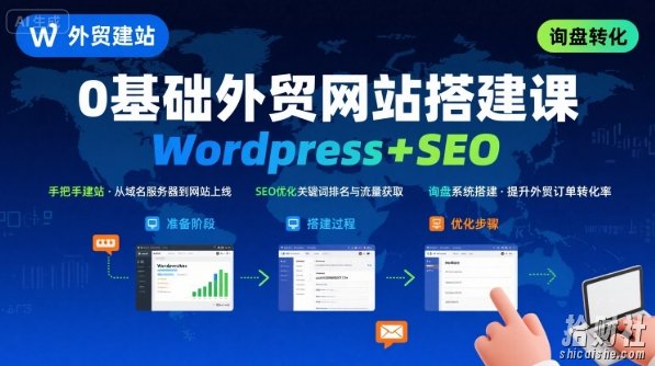 WordPress外贸建站+SEO优化课程,手把手教你从0到1搭建可获得询盘的外贸网站