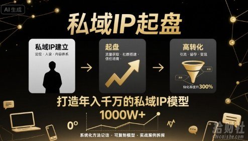 私域IP起盘,私域ip建立、起盘、高转化,打造年入千万的私域ip模型