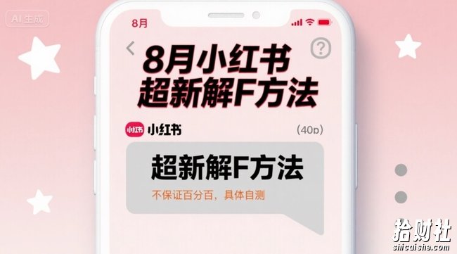 8月小红书超新解封方法，不保证百分百，具体自测
