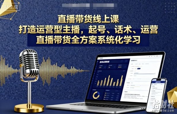 直播带货线上课,打造运营型主播,起号、话术、运营,直播带货全方案系统化学习