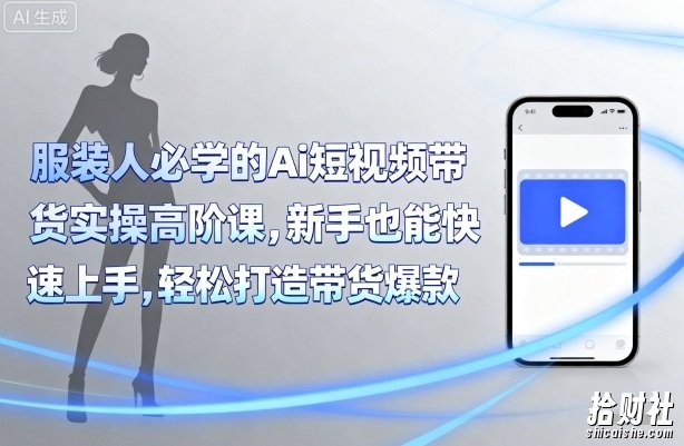 服装人必学的Ai短视频带货实操高阶课,新手也能快速上手,轻松打造带货爆款