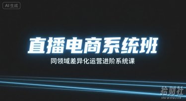 直播电商系统班,同领域差异化运营进阶系统课