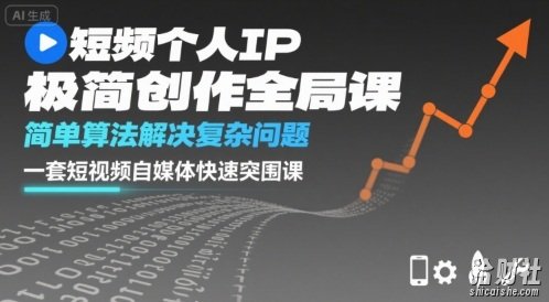 短视频个人IP极简创作全局课,简单算法解决复杂问题,一套短视频自媒体快速突围课