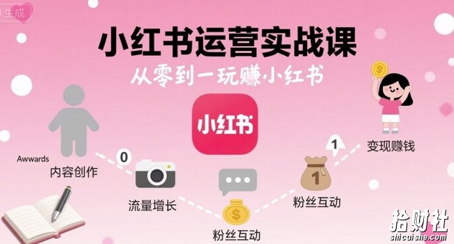 小红书运营实战课,从零到一玩賺小红书