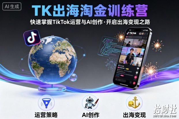TK出海淘金训练营，助你快速掌握TikTok运营与AI创作，开启出海变现之路