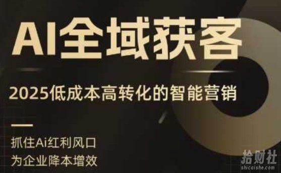 AI全域获客实训营,2025低成本高转化的智能营销,精准找客,高效营销