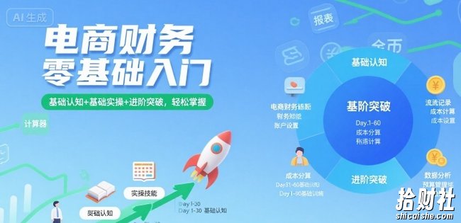 电商财务零基础入门,基础认知+基础实操+进阶突破,轻松掌握