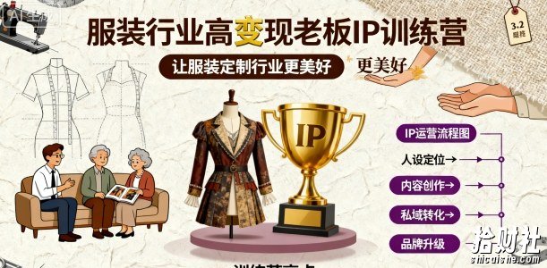 服装行业高变现老板IP训练营,让服装定制行业更美好