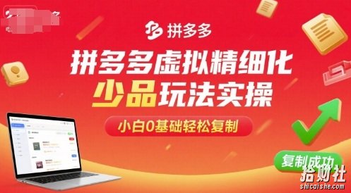 拼多多虚拟精细化少品玩法实操,小白0基础轻松复制